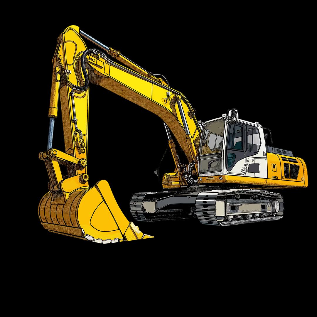 Construction excavator illustration
