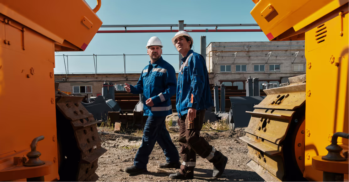 Construction workers at a job site
