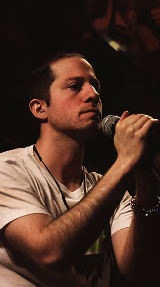 A singer with a microphone