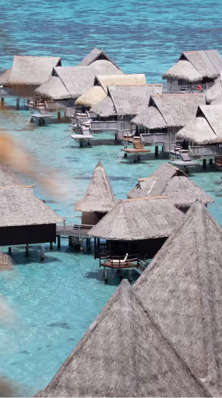 Small huts at the sea