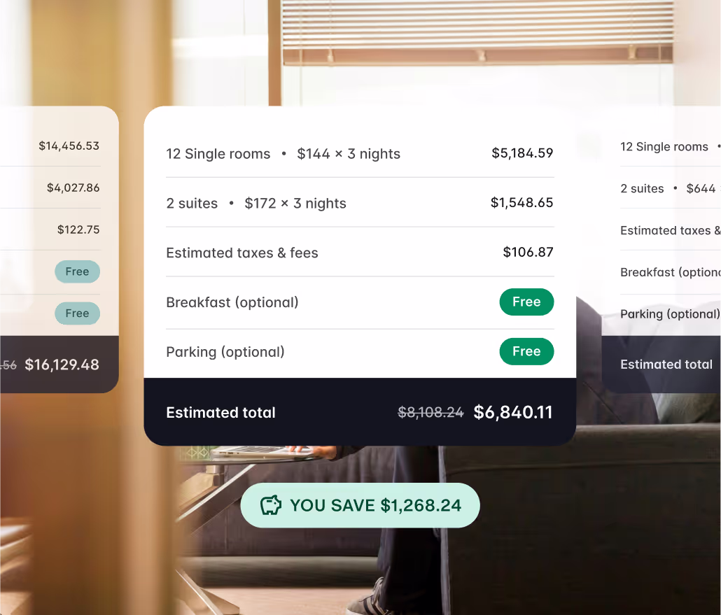 Hotel offerings - side-by-side comparison