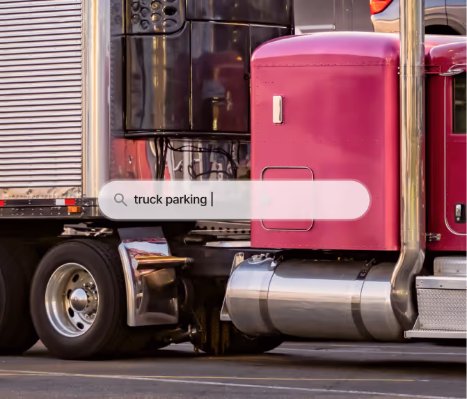 A truck and a truck parking label